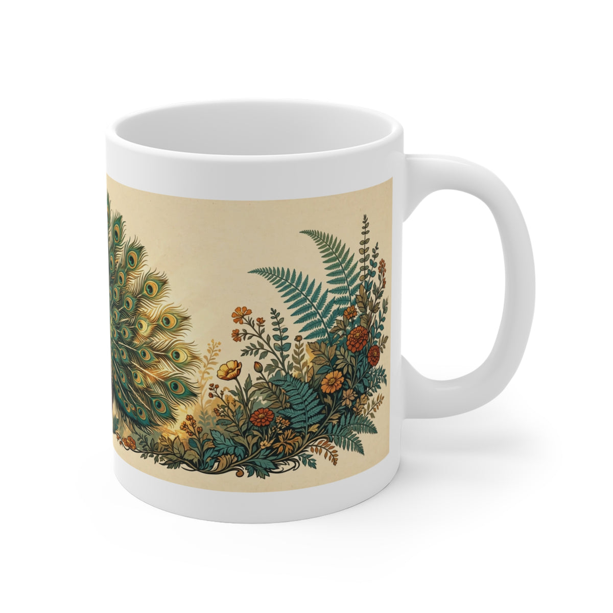 Peacock In The Garden Mug
