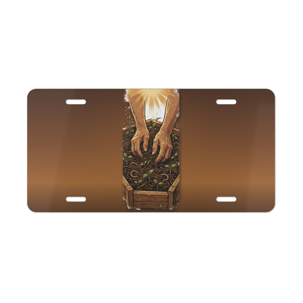 Kerala Root License Plate — Golden Hour Garden