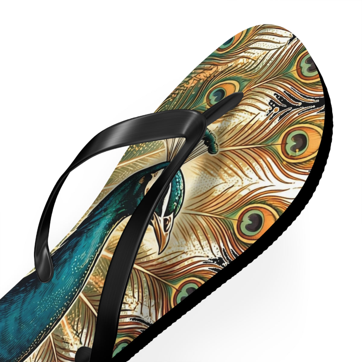 Peacock In The Garden Flip Flops