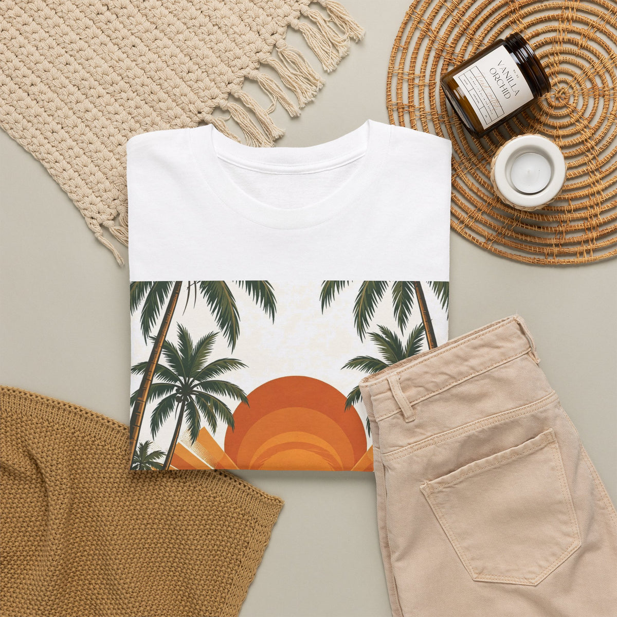 Kerala Backwaters Sunset Farm Tee