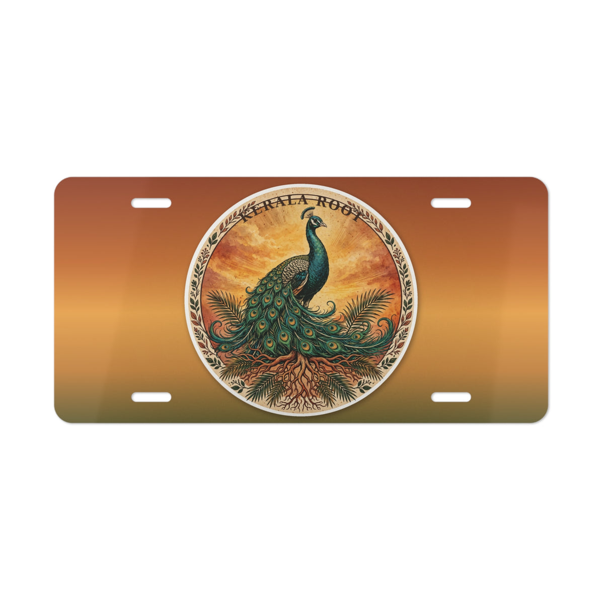Kerala Root License Plate — Peacock Emblem