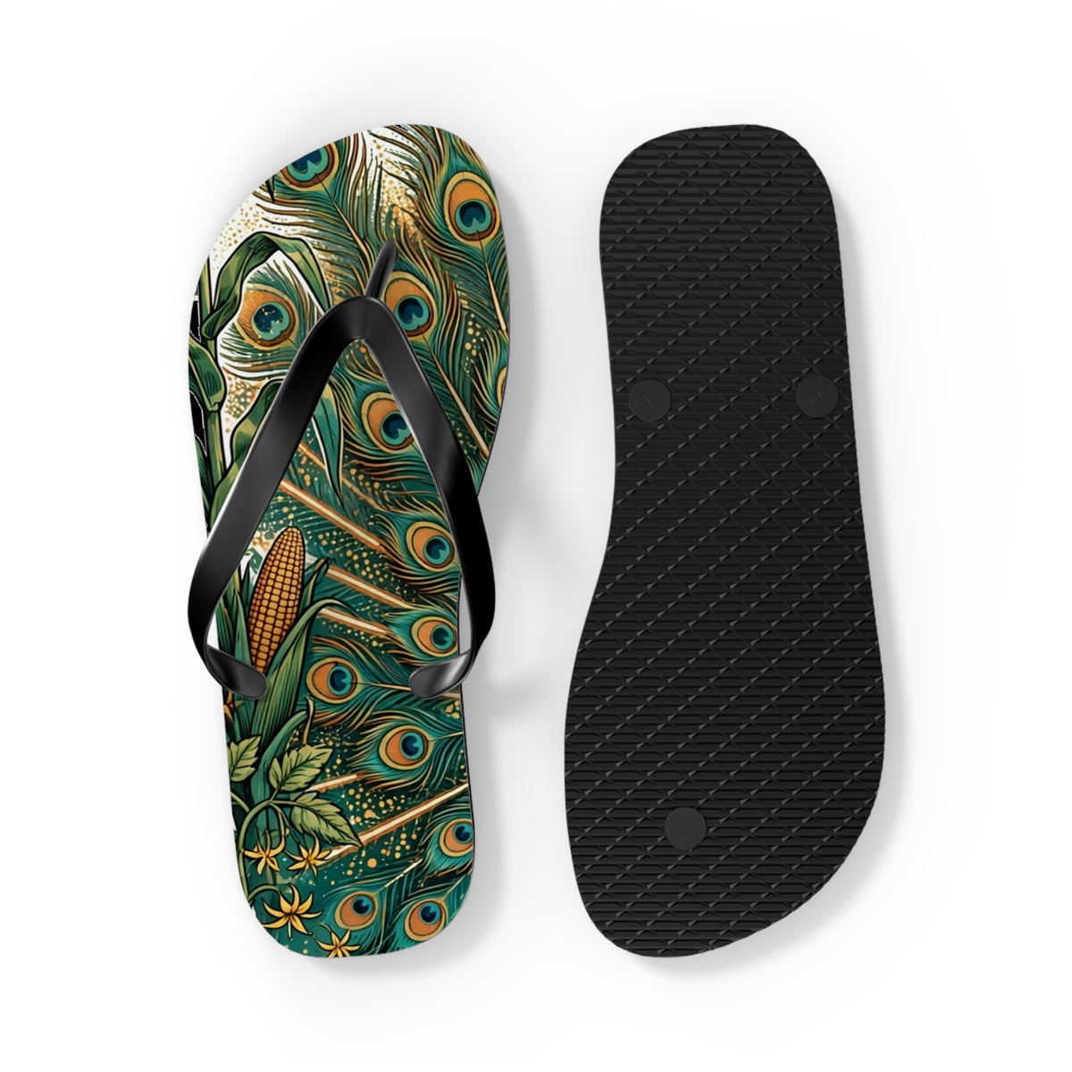 Peacock In The Garden Flip Flops