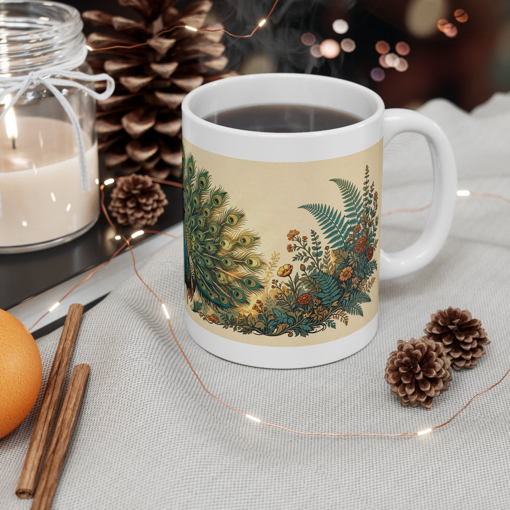 Peacock In The Garden Mug