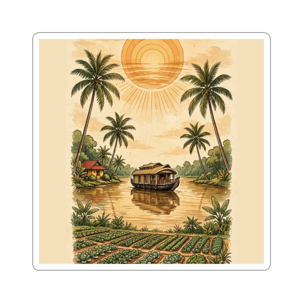 Kerala Backwaters Sunset Sticker