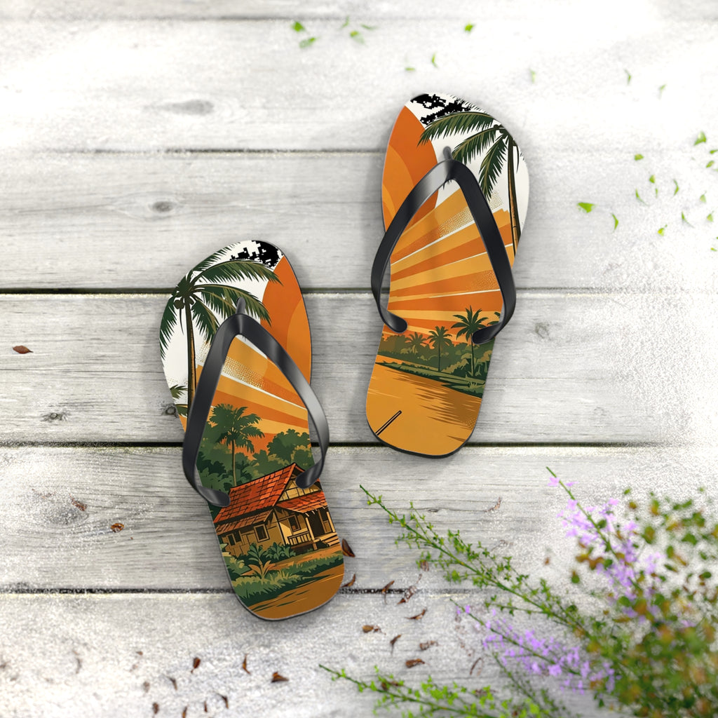 Kerala Backwaters Sunset Flip Flops