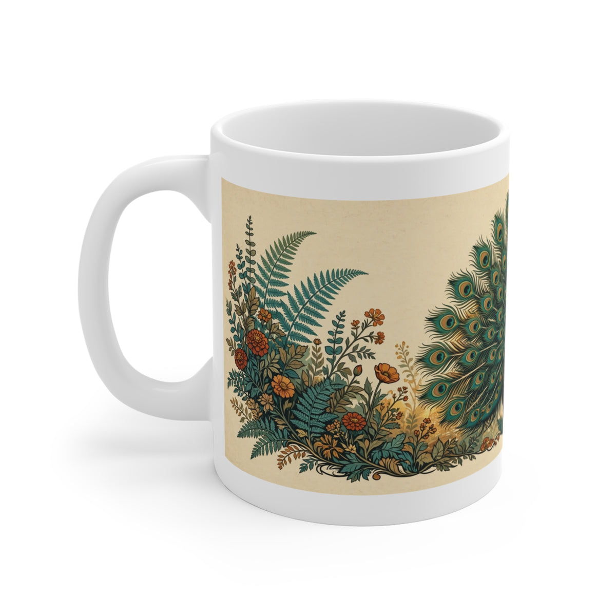 Peacock In The Garden Mug