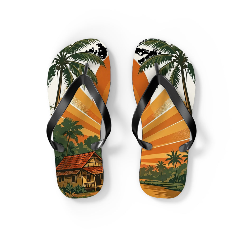 Kerala Backwaters Sunset Flip Flops