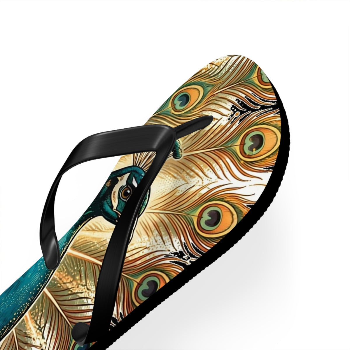Peacock In The Garden Flip Flops