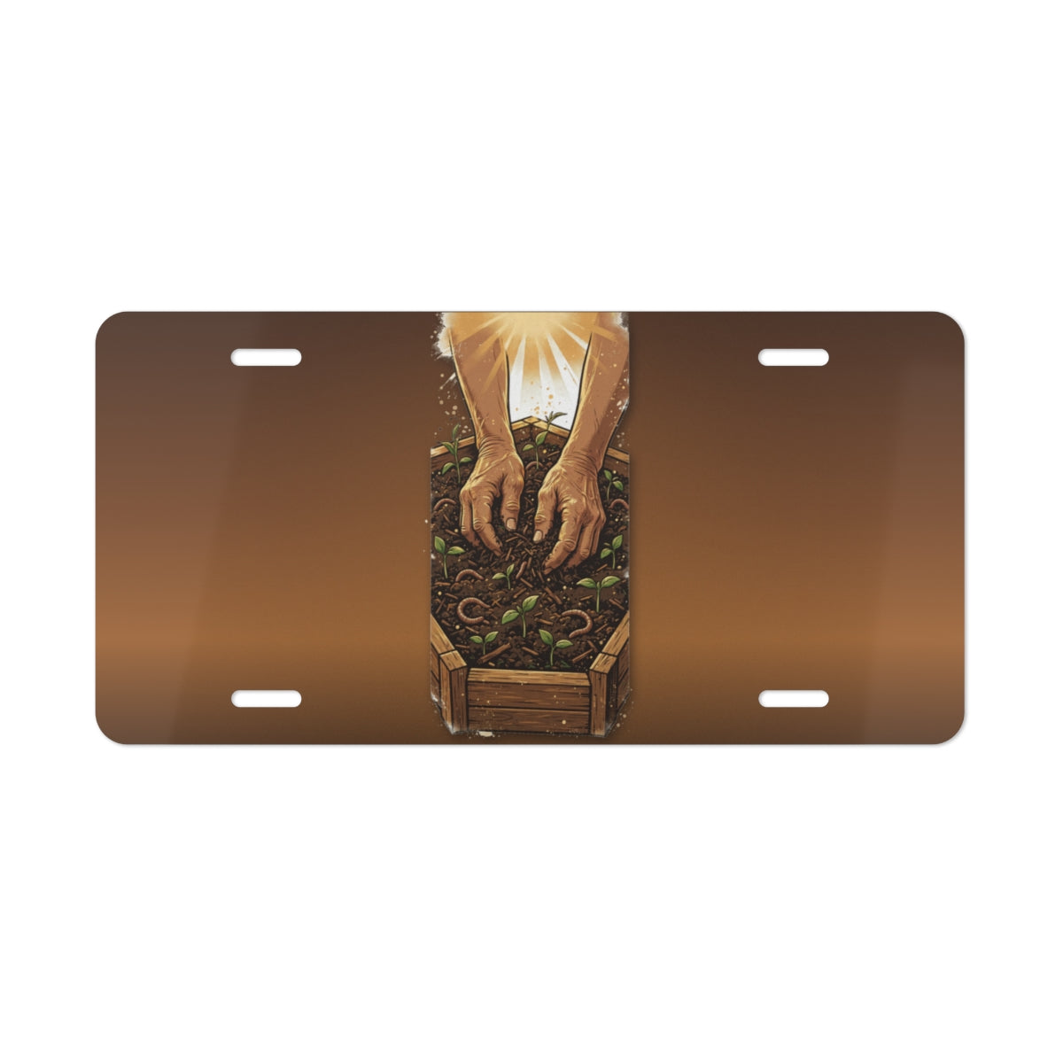 Kerala Root License Plate — Golden Hour Garden